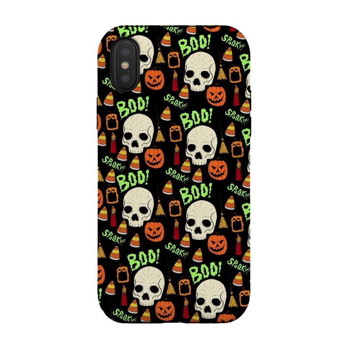 iPhone Xs / X StrongFit Halloween pattern by Steve Wade (Swade)