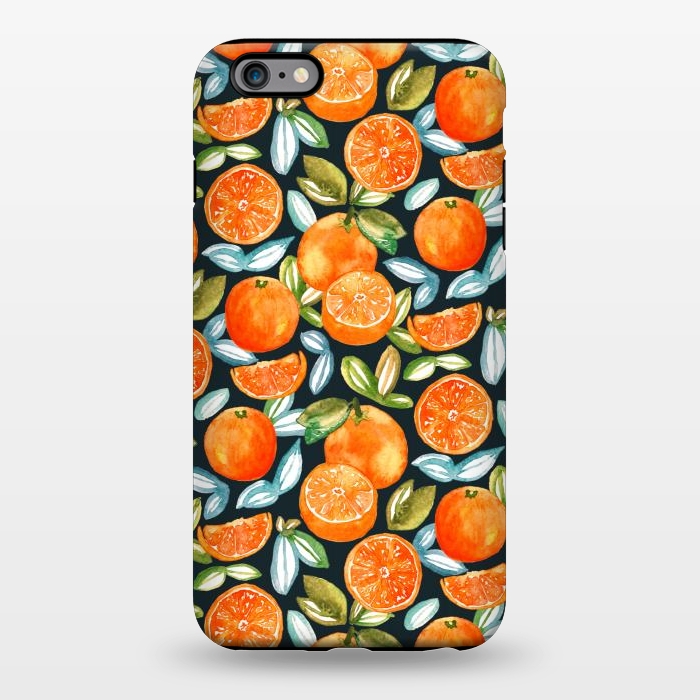 iPhone 6/6s plus StrongFit Oranges On Navy  by Tigatiga