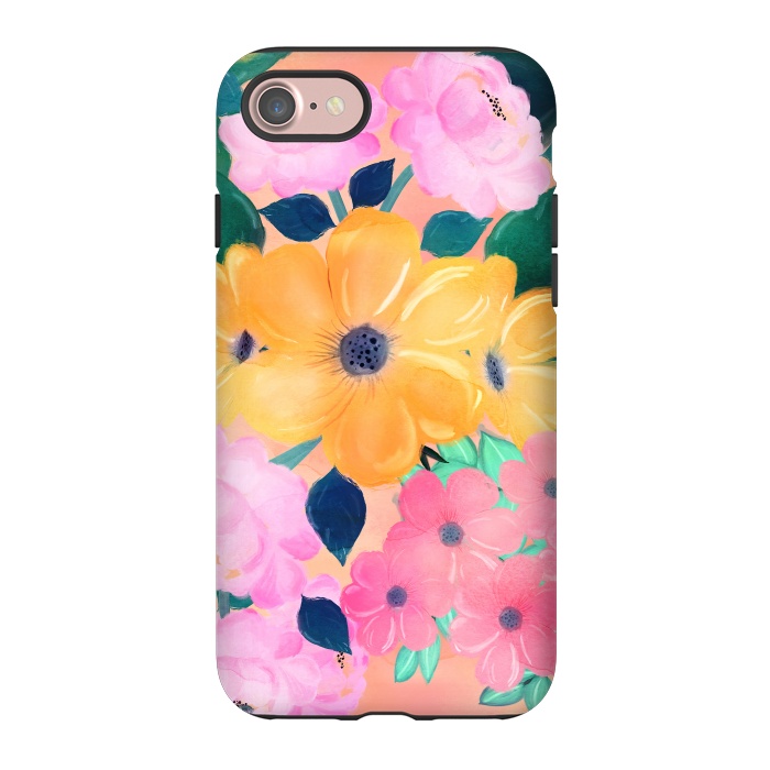 iPhone 7 StrongFit Cute Colorful Romantic Watercolor Flowers  by InovArts