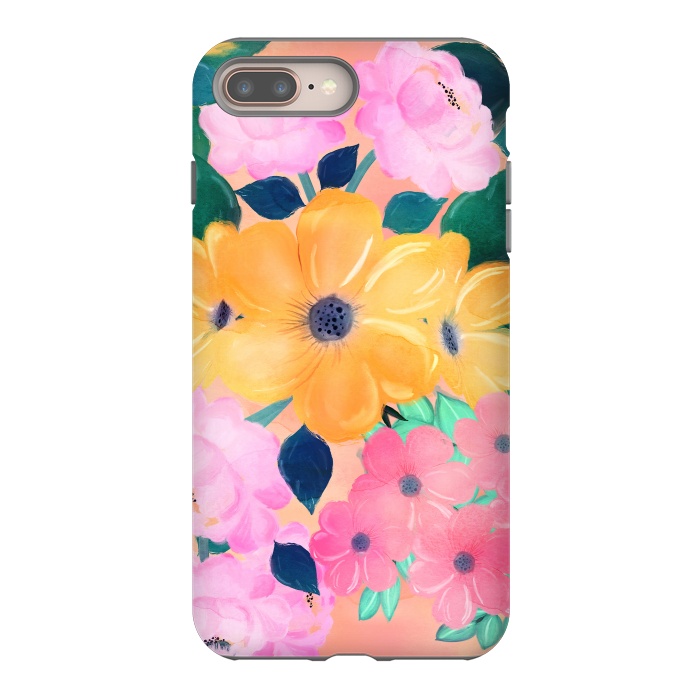 iPhone 7 plus StrongFit Cute Colorful Romantic Watercolor Flowers  by InovArts