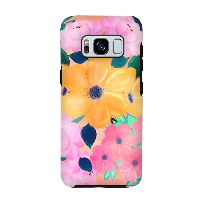 Galaxy S8 StrongFit Cute Colorful Romantic Watercolor Flowers  by InovArts