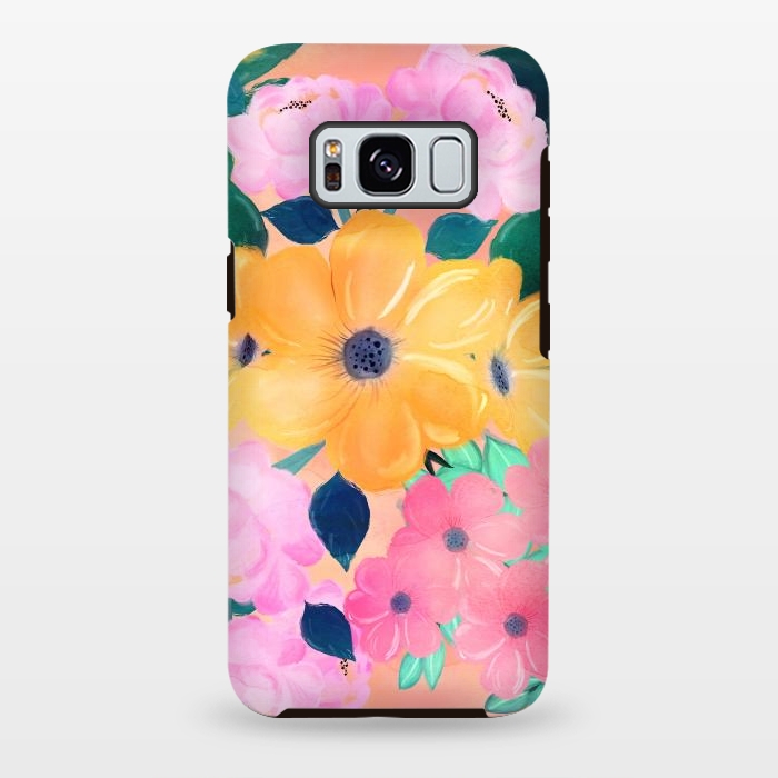 Galaxy S8 plus StrongFit Cute Colorful Romantic Watercolor Flowers  by InovArts