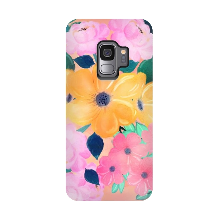 Galaxy S9 StrongFit Cute Colorful Romantic Watercolor Flowers  by InovArts