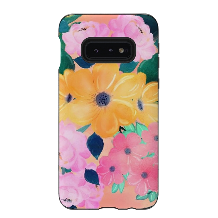 Galaxy S10e StrongFit Cute Colorful Romantic Watercolor Flowers  by InovArts