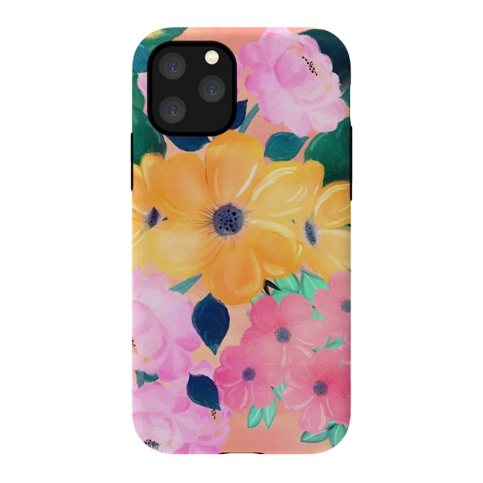 iPhone 11 Pro StrongFit Cute Colorful Romantic Watercolor Flowers  by InovArts
