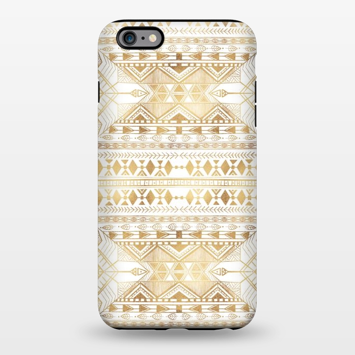 iPhone 6/6s plus StrongFit Trendy Gold Geometric Tribal Aztec Pattern by InovArts