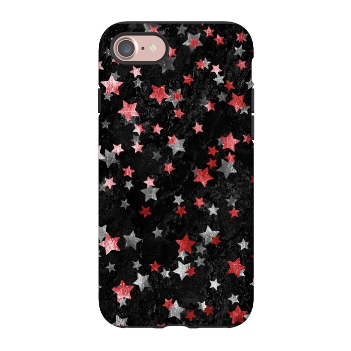 iPhone 7 StrongFit Silver Copper stars on marble sky by Oana 