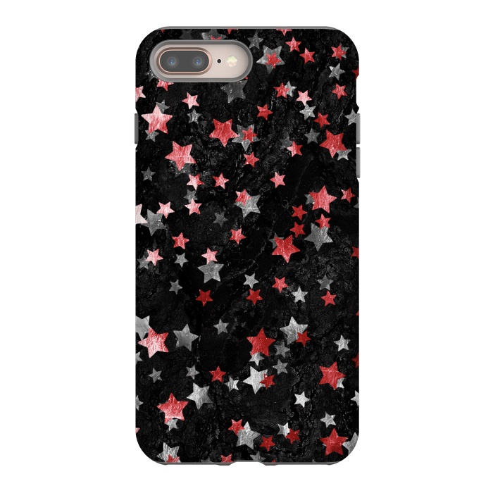 iPhone 7 plus StrongFit Silver Copper stars on marble sky by Oana 