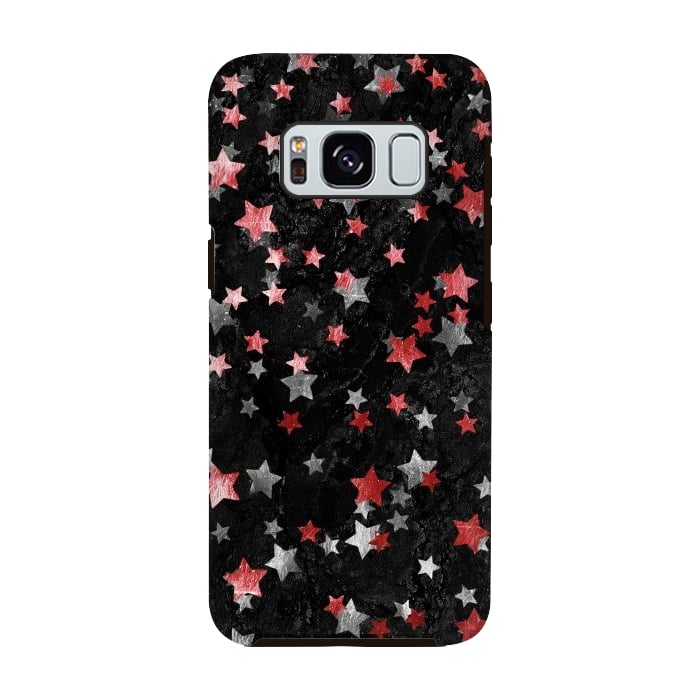Galaxy S8 StrongFit Silver Copper stars on marble sky by Oana 