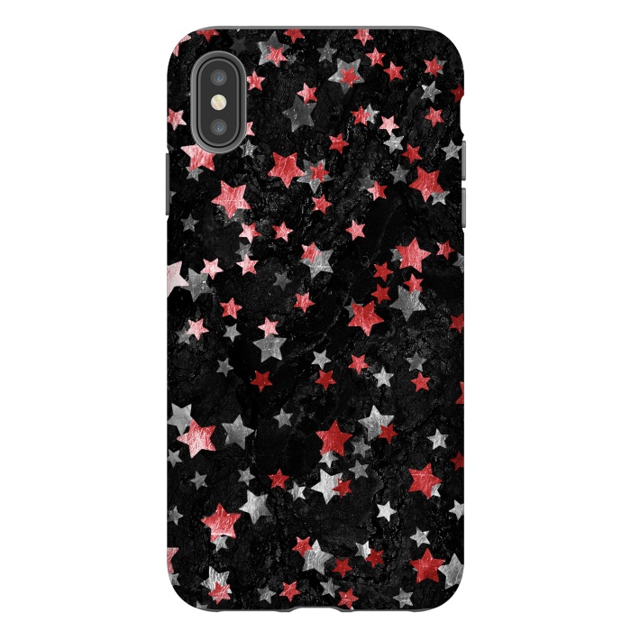 iPhone Xs Max StrongFit Silver Copper stars on marble sky by Oana 