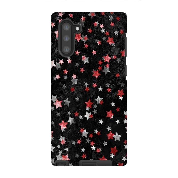 Galaxy Note 10 StrongFit Silver Copper stars on marble sky by Oana 