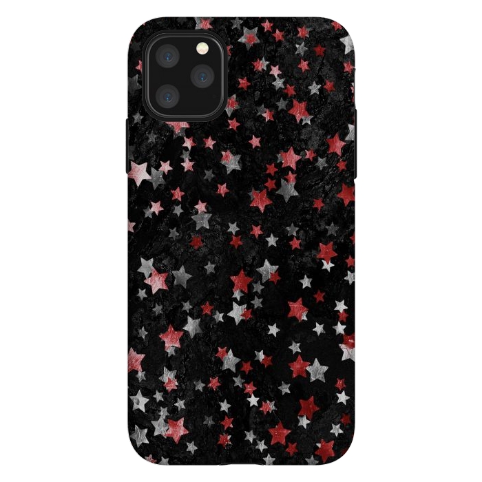 iPhone 11 Pro Max StrongFit Silver Copper stars on marble sky by Oana 