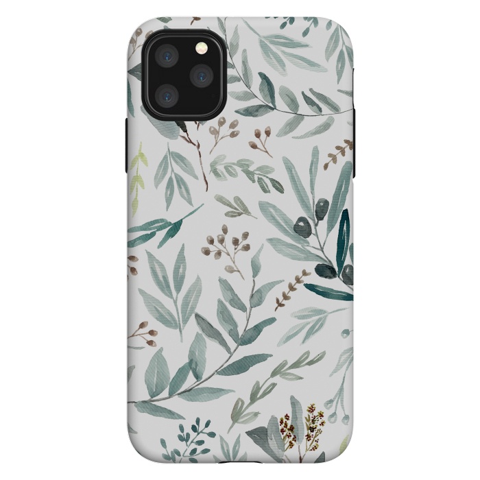 iPhone 11 Pro Max StrongFit Eucalyptus Pattern by Anis Illustration