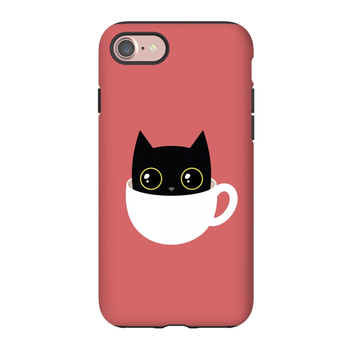 iPhone 7 StrongFit Coffee cat by Laura Nagel