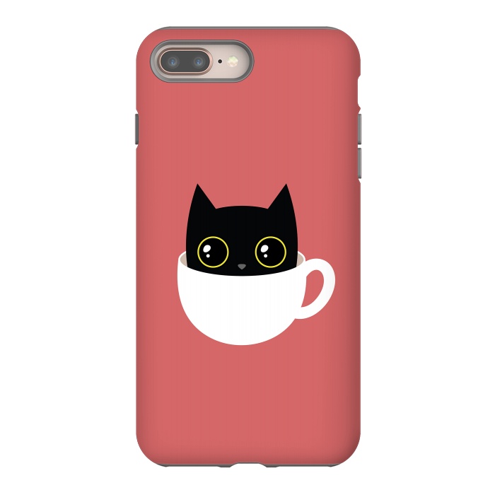 iPhone 7 plus StrongFit Coffee cat by Laura Nagel