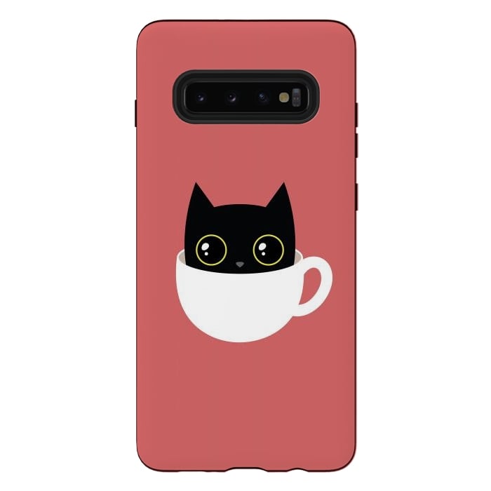 Galaxy S10 plus StrongFit Coffee cat by Laura Nagel