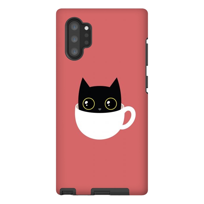 Galaxy Note 10 plus StrongFit Coffee cat by Laura Nagel