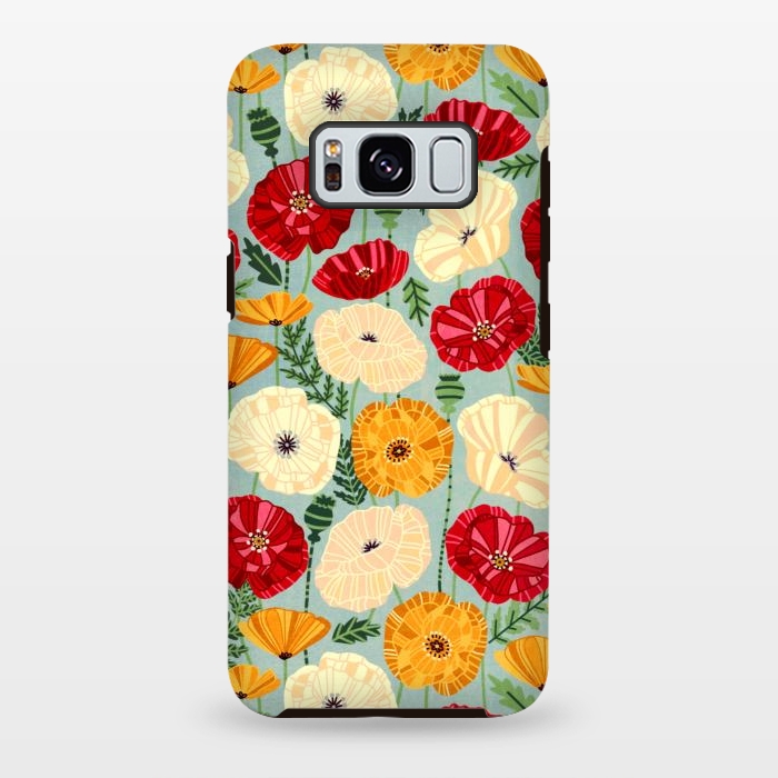 Galaxy S8 plus StrongFit Textured Poppies  by Tigatiga