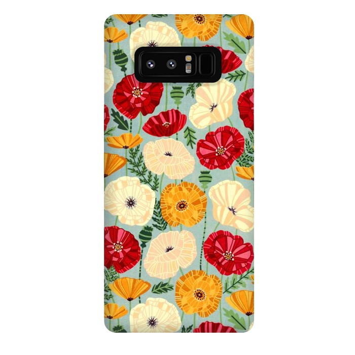 Galaxy Note 8 StrongFit Textured Poppies  by Tigatiga