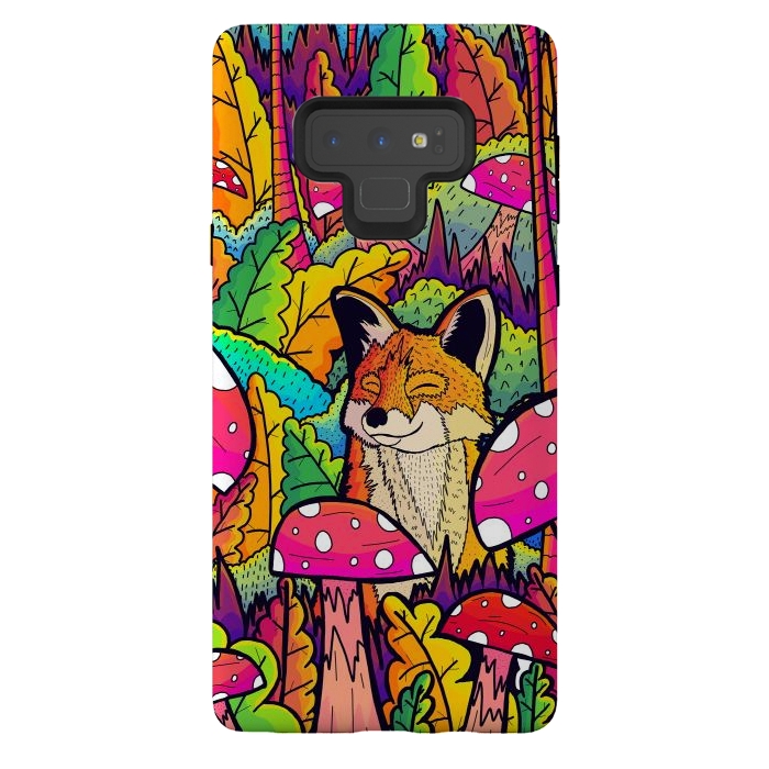 Galaxy Note 9 StrongFit The happy little fox by Steve Wade (Swade)