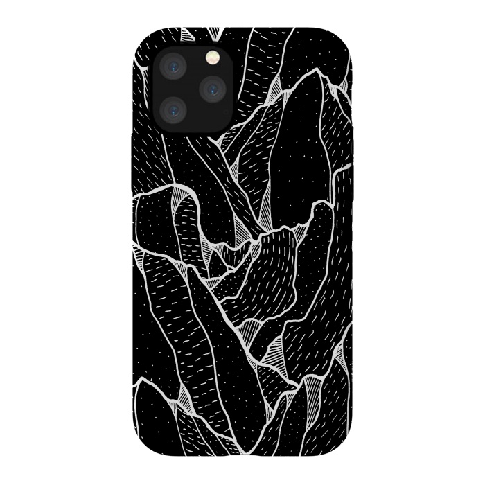 iPhone 11 Pro StrongFit Black and white pattern hills by Steve Wade (Swade)