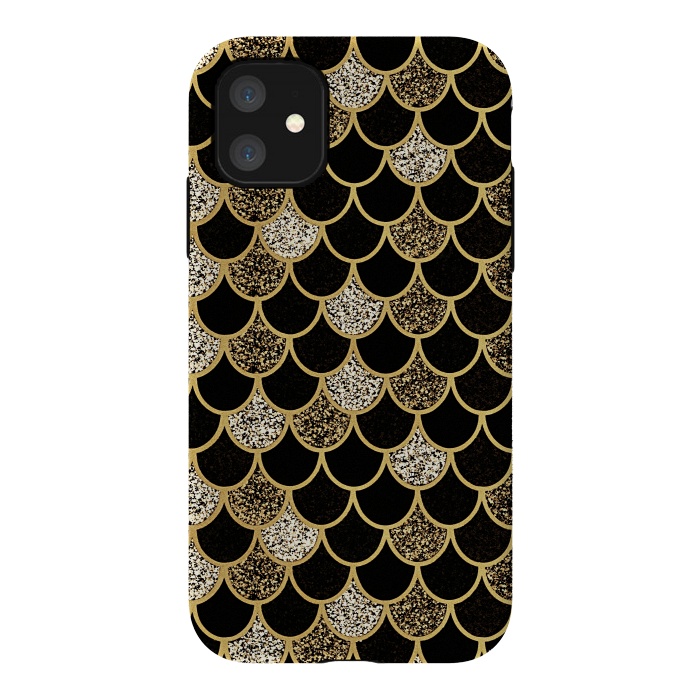 iPhone 11 StrongFit Gold & black mermaid by Jms
