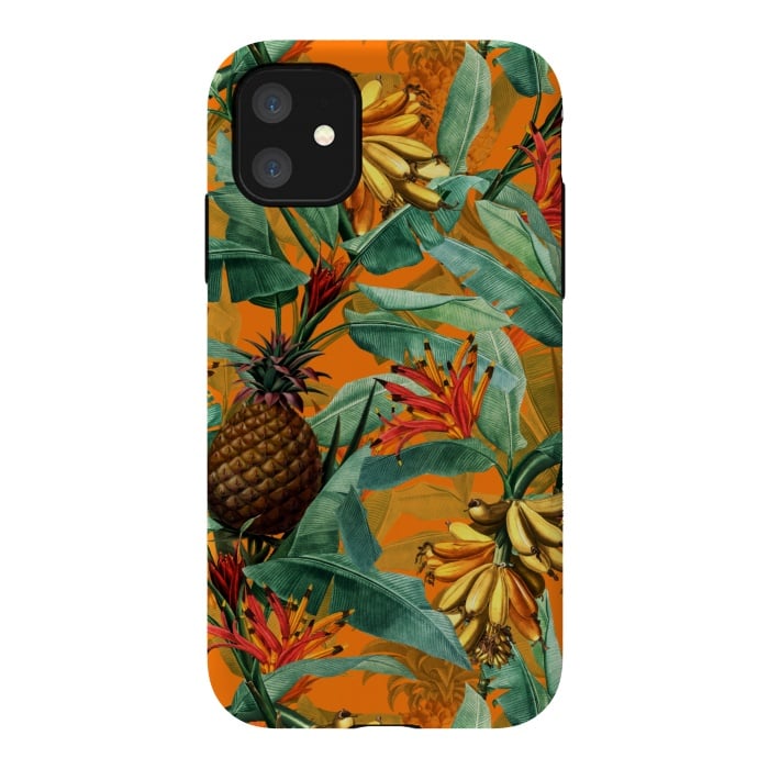iPhone 11 StrongFit Sunny Banana and Pinapple Jungle Garden by  Utart