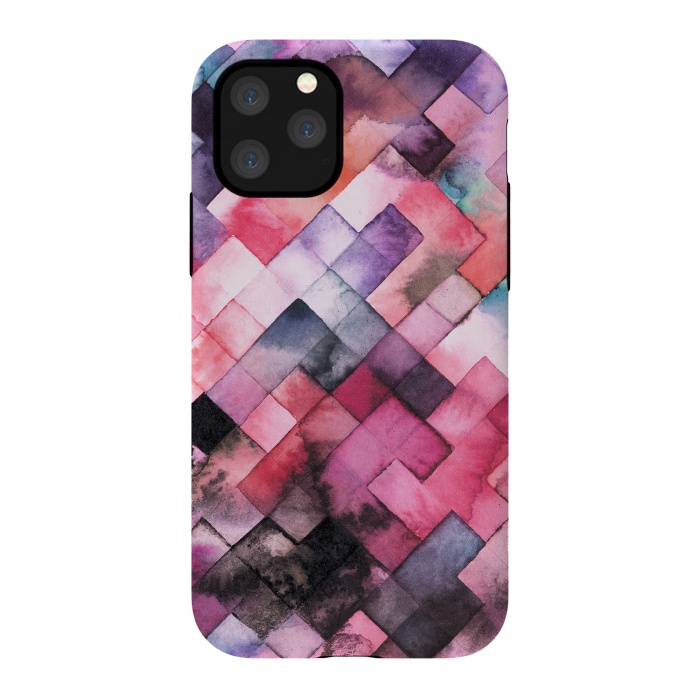 iPhone 11 Pro StrongFit Moody Geometry Pink by Ninola Design