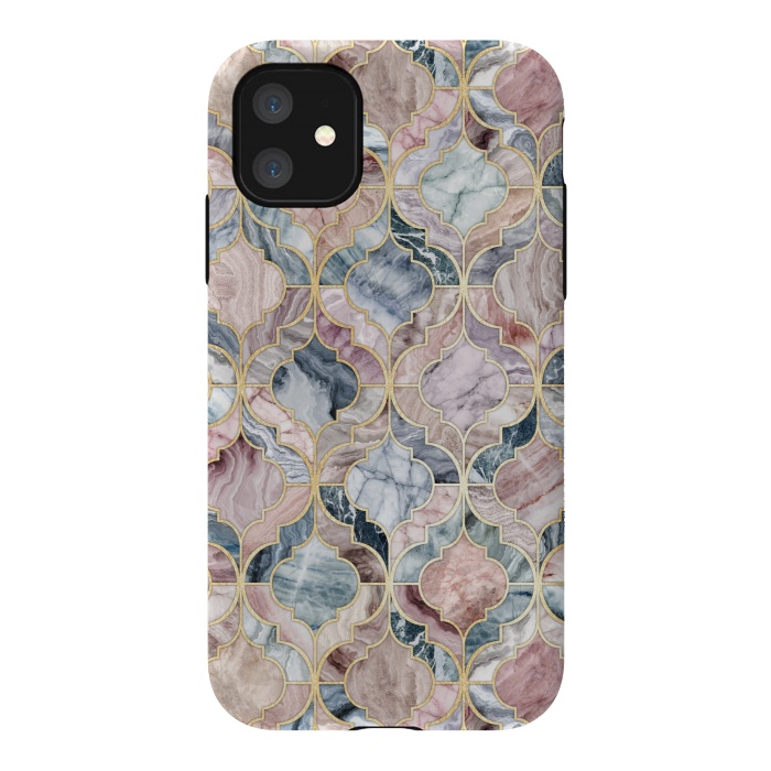 iPhone 11 StrongFit Moroccan Marble Tile Pattern by Micklyn Le Feuvre