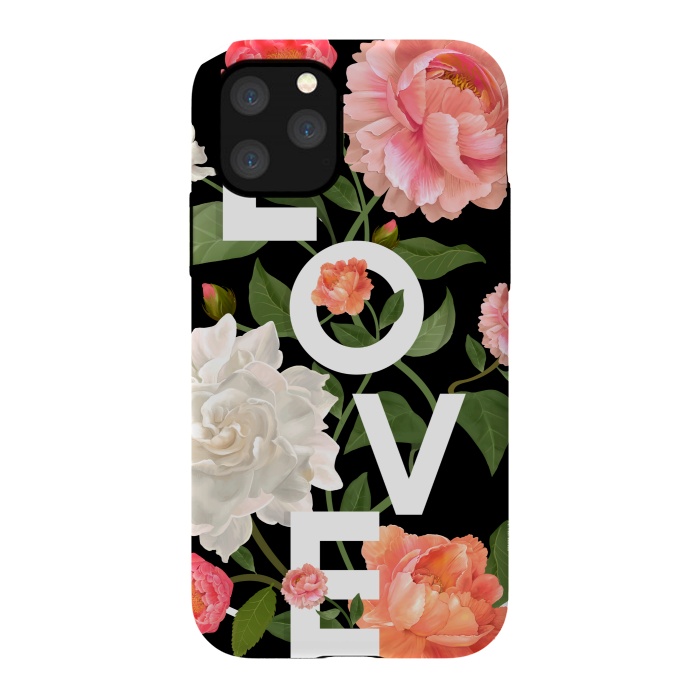 iPhone 11 Pro StrongFit floral love black by MALLIKA