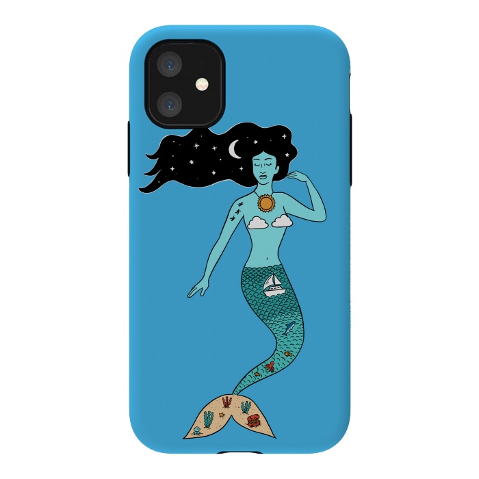 iPhone 11 StrongFit Mermaid Nature Blue by Coffee Man