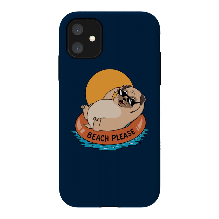 iPhone 11 StrongFit Beach Please Blue by Coffee Man