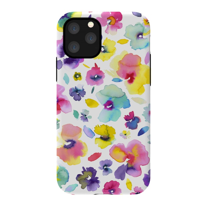 iPhone 11 Pro StrongFit Watercolor Tropical Flowers by Ninola Design