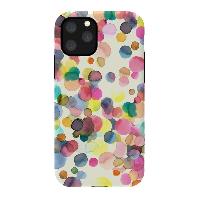 iPhone 11 Pro StrongFit Watercolor Colorful Dots by Ninola Design