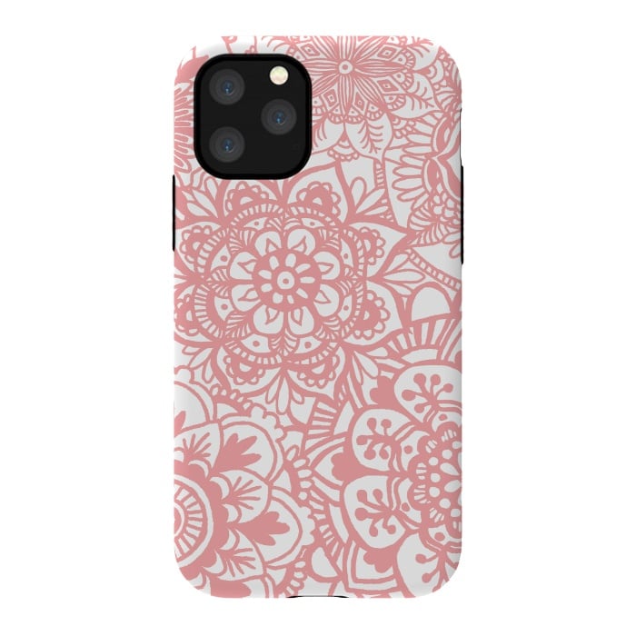 iPhone 11 Pro StrongFit Light Pink Mandala Pattern by Julie Erin Designs