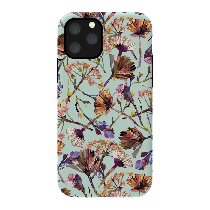 iPhone 11 Pro StrongFit Dry Spring Flowers by Ninola Design