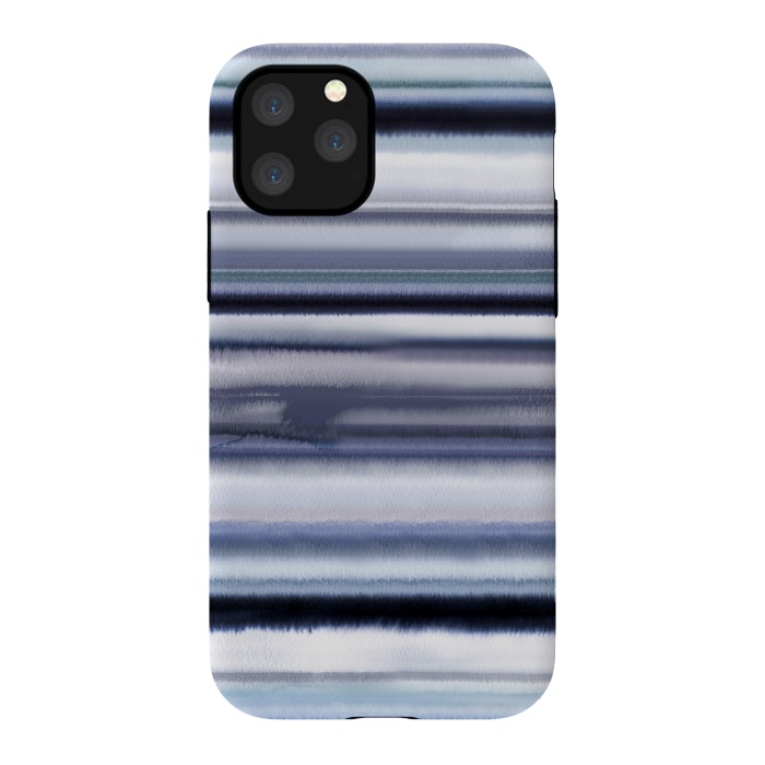 iPhone 11 Pro StrongFit Ombre Stripes Watercolor Blue by Ninola Design