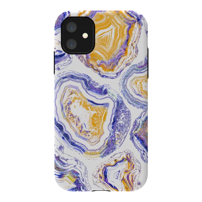 iPhone 11 StrongFit Agate gemstone marble colorful painting by Oana 