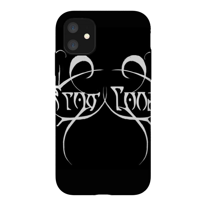 iPhone 11 StrongFit Slow Love metallica font design black metal by Josie