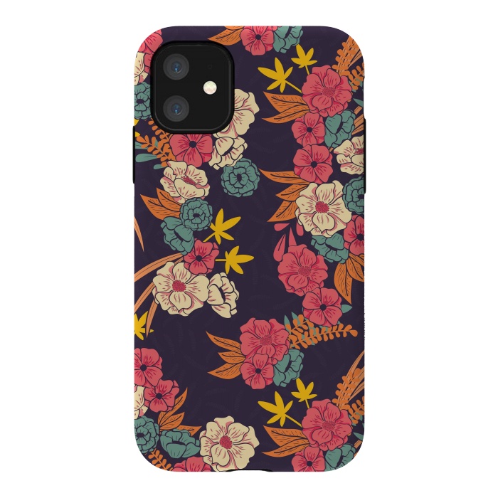 iPhone 11 StrongFit Dark Floral Garden 003 by Jelena Obradovic