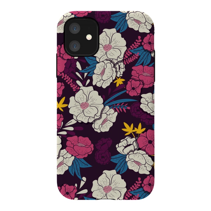 iPhone 11 StrongFit Dark floral garden 004 by Jelena Obradovic