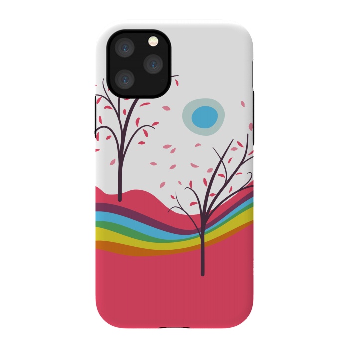 iPhone 11 Pro StrongFit Dreamscape - Pink Autumn On Alien Planet by Boriana Giormova