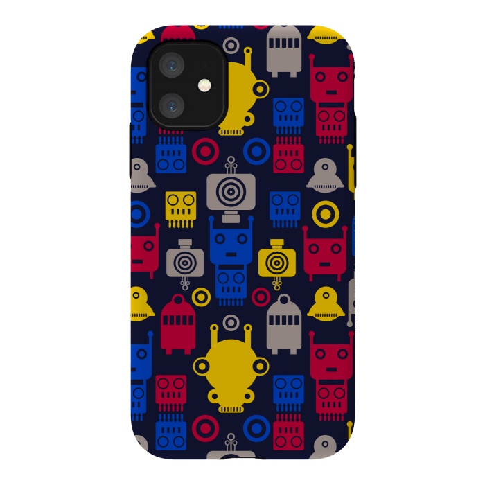 iPhone 11 StrongFit colorful robots by TMSarts