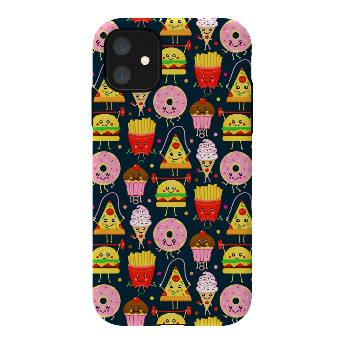 iPhone 11 StrongFit Fit Fast Food (Navy)  by Tigatiga