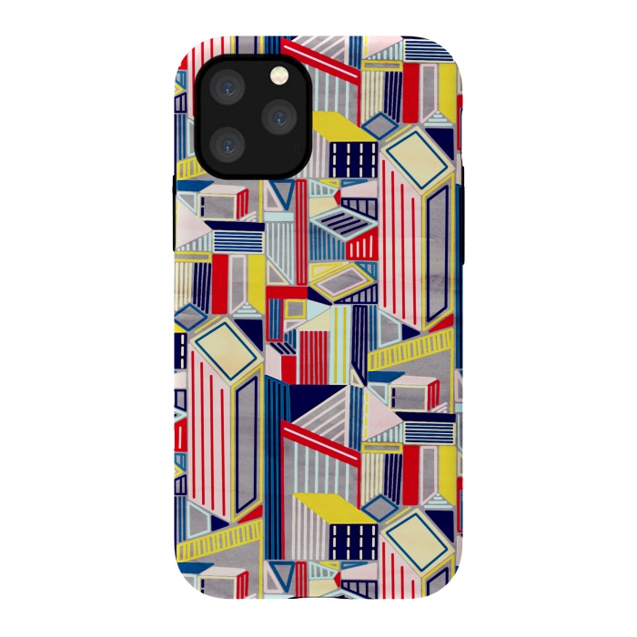 iPhone 11 Pro StrongFit Abstract Minimalism City (Textured & Bright)  by Tigatiga