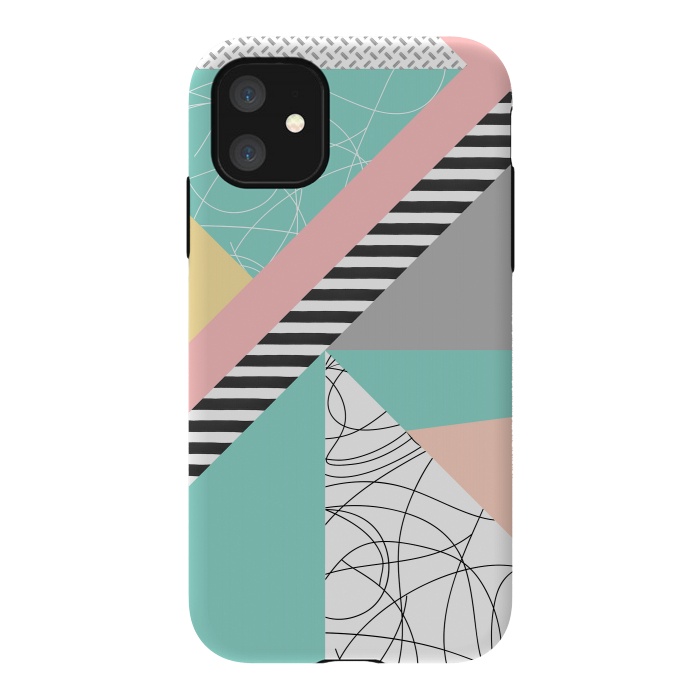 iPhone 11 StrongFit Modern mint geometric abstract minimal design by InovArts