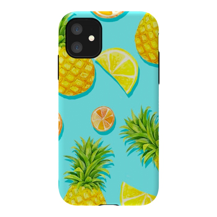 iPhone 11 StrongFit pineapple and grapefruit by haroulita
