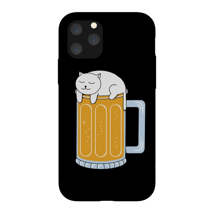 iPhone 11 Pro StrongFit Cat beer by Coffee Man