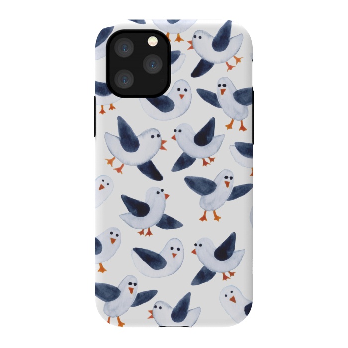 iPhone 11 Pro StrongFit Salt and Pepper Seagulls by gingerlique