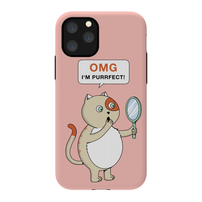 iPhone 11 Pro StrongFit Cat Perfect Pink by Coffee Man